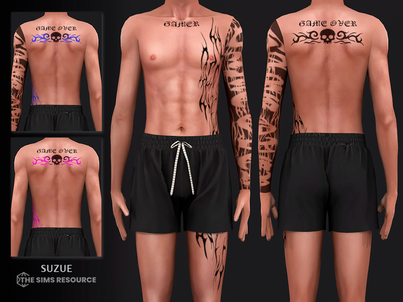 Sims 4 CC Game Over Tattoo by Suzue