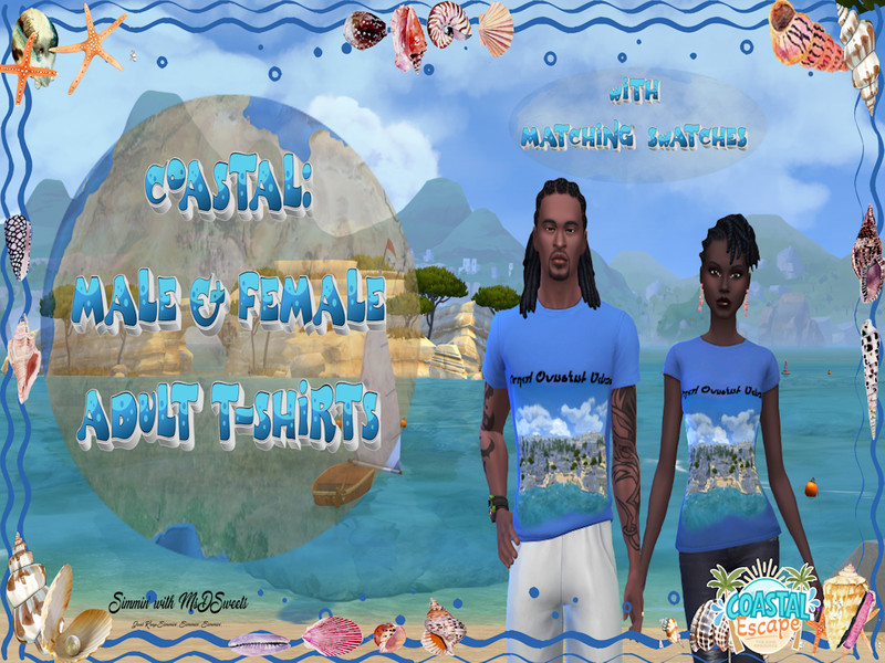 Sims 4 men’s clothing CC [SwMDS] AM Afrik Coastal ScoopNeck Tee by MsDSweets