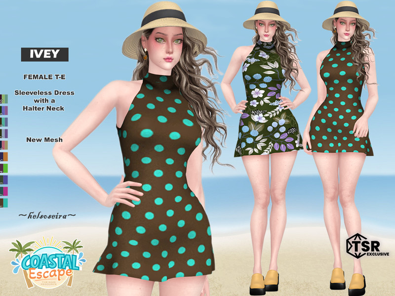 Sims 4 prom dress CC COASTAL ESCAPE - IVEY - Mini Dress by Helsoseira