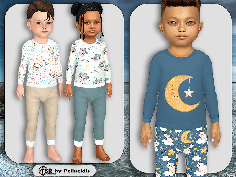 Sims 4 pajama CC Toddler Sweet Dreams Pajamas by Pelineldis