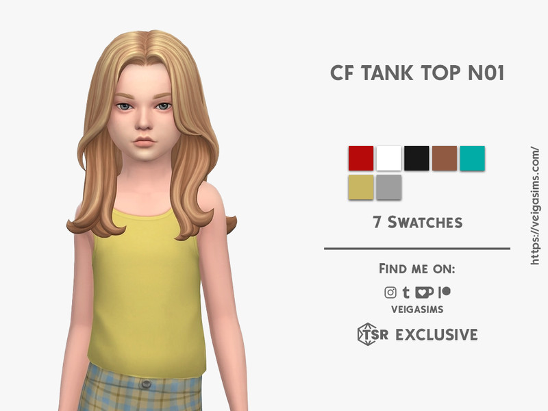Sims 4 girls clothing CC CF TANK TOP - One by David_Mtv2