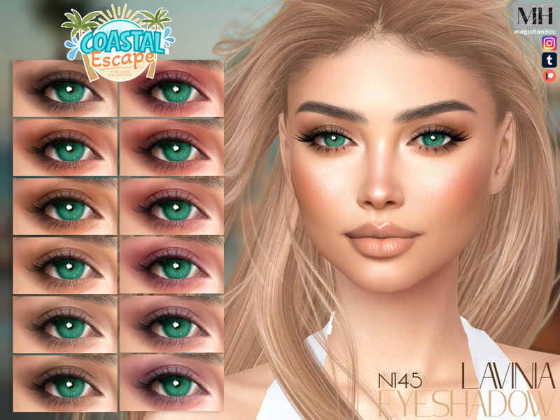 Sims 4 eyeshadow CC Coastal Escape - Lavinia Eyeshadow by MagicHand
