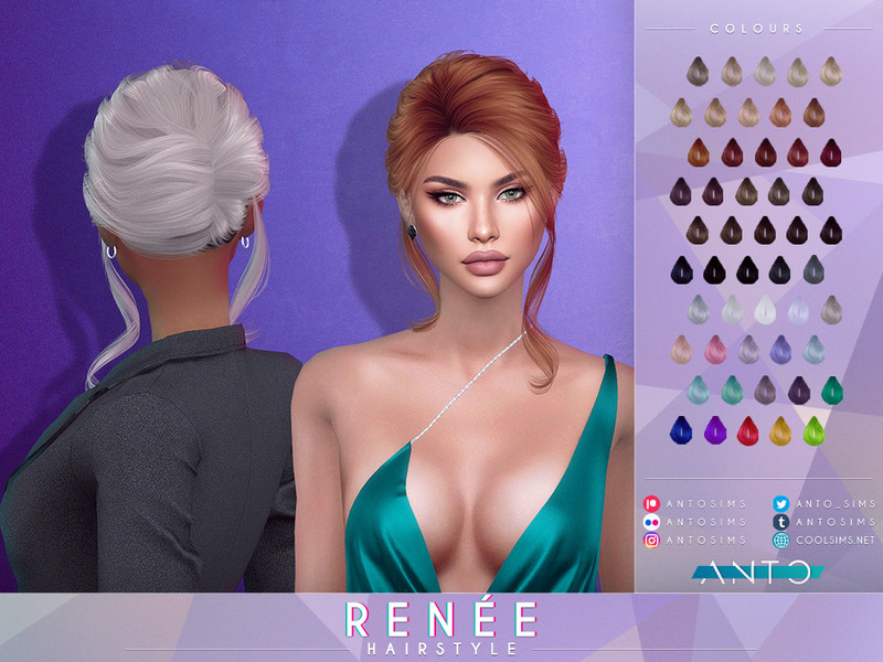 Sims 4 sculpted and creative hairstyle CC Renee Hairstyle by Anto