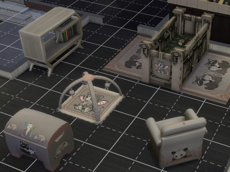 Sims 4 lighting fixture CC WV Floor lap opossum by WriterVengeance