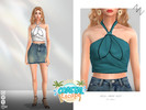 Sims 4 — NECK-WRAP VEST by ZNsims — necklace, vest, short style, bare shoulders, color contrast