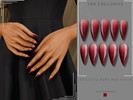 Sims 4 — Stiletto Ruby Red Nails by Glitterberryfly — A Stiletto Ruby red nail