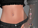 Sims 4 — Marquise Cut Diamond Bright Gemstone Belly Piercing by LVNDRCC — Belly button piercing with a charm, colorful