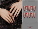 Sims 4 — Red Lips Valentine stiletto nails by Glitterberryfly — Red Lips Valentine stiletto nails