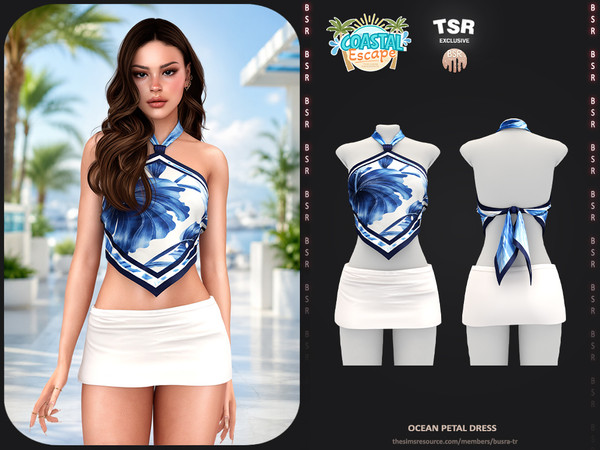Sims 4 — SET-Ocean Petal Outfit by busra-tr — - BD1693