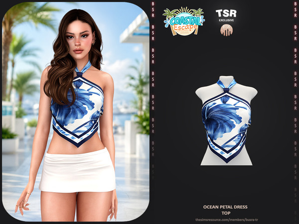 Sims 4 — Ocean Petal Outfit - Top by busra-tr — - BD1693