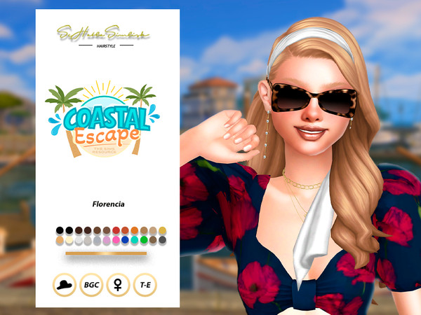 Sims 4 — Florencia Hair by sehablasimlish — Hope you like it and enjoy it. Maxis Match