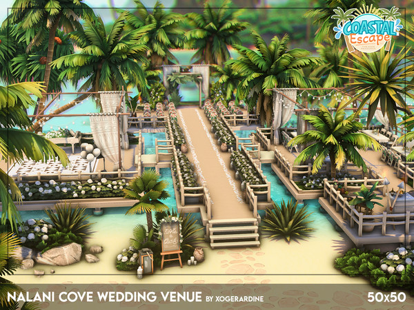 Sims 4 — Nalani Cove Wedding Venue - NO CC by xogerardine — I haven't built a wedding venue in a while, and this theme