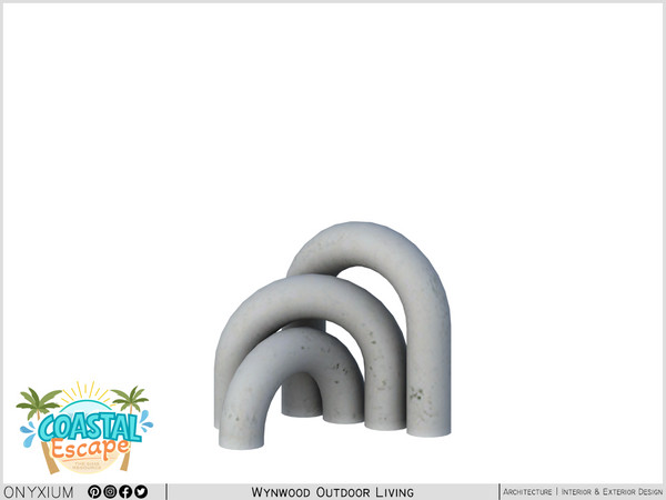 Sims 4 — Wynwood Triple Arch Decor by Onyxium — Onyxium@TSR Design Workshop Outdoor & Garden Collection - Belong To