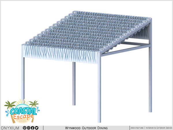 Sims 4 — Wynwood Wood Awning With Fabric by Onyxium — Onyxium@TSR Design Workshop Outdoor & Garden Collection -