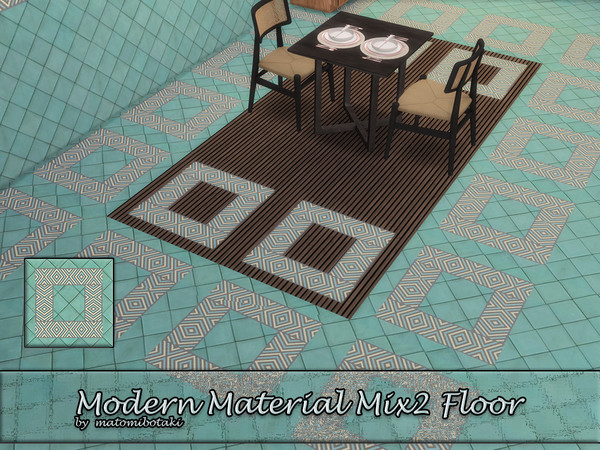 Sims 4 — Modern Material Mix2 Floor by matomibotaki — Attractive mix of materials floor ceramic tiles, and an appealing