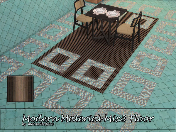 Sims 4 — Modern Material Mix3 Floor by matomibotaki — Attractive mix of materials floor ceramic tiles, and an appealing
