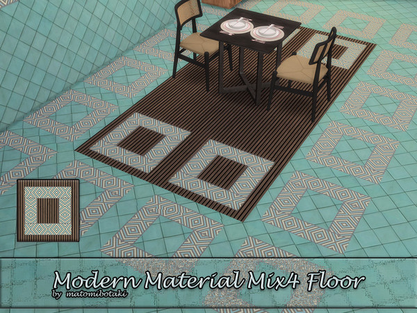 Sims 4 — Modern Material Mix4 Floor by matomibotaki — Attractive mix of materials floor ceramic tiles, and an appealing