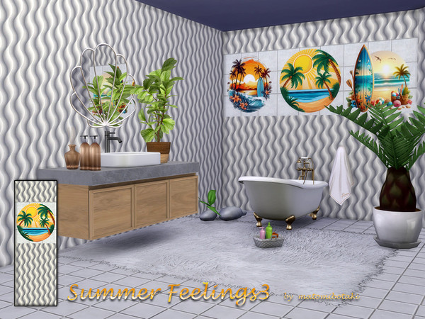 Sims 4 — Summer Feelings3 by matomibotaki — A touch of summer vibes for the bathroom or wherever you like with four