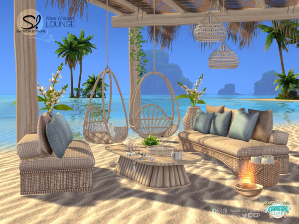Sims 4 — Wave Whispers Lounge by SIMcredible! — Today we're bringing a slice of paradise to your Sims. Inspired by the