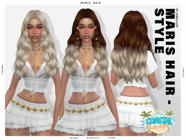 Sims 4 — Leahlillith_MarisHairstyle_MM by Leah_Lillith — There is optional recolor (color wheel) which can be found in