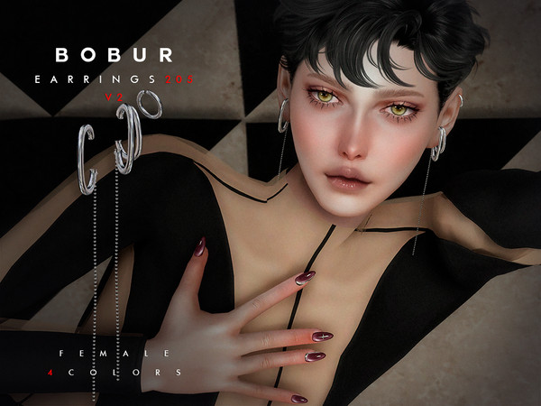 Sims 4 — Chroma Cuffs Earrings Set by Bobur2 — Chroma Cuffs Earrings Set for female