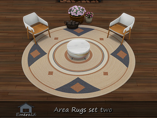 Sims 4 — AreaRugsSet2-1 by Emerald — Area rugs provide a cozier,warmer texture underfoot.