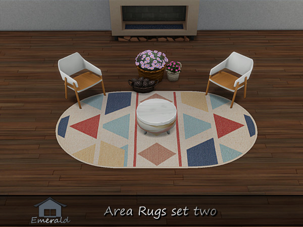 Sims 4 — AreaRugsSet2-3 by Emerald — Area rugs provide a cozier,warmer texture underfoot.