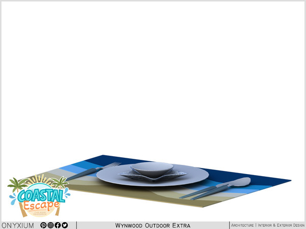 Sims 4 — Wynwood Placemat With Fork, Knife, Spoon And Plates by Onyxium — Onyxium@TSR Design Workshop Outdoor &