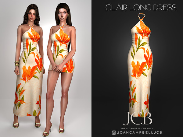 Sims 4 — JCB CLAIR DRESS by Joan_Campbell_Beauty_ — INCLUDES: