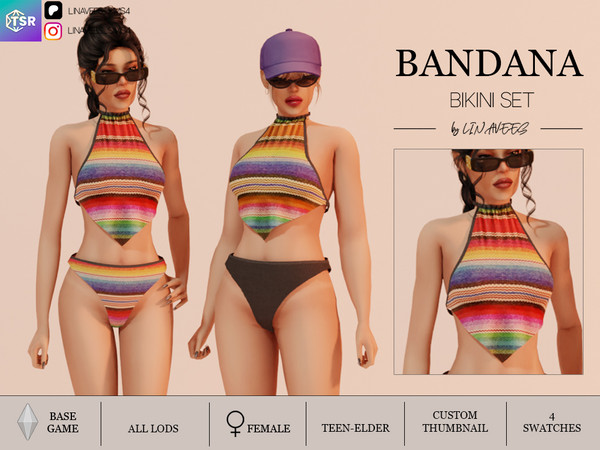 The Sims Resource | BANDANA BIKINI SET - TOP