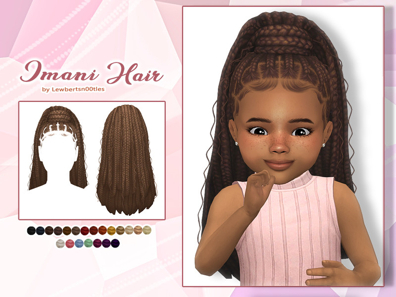 Sims 4 Maxis Match hair CC Imani Hair - Toddler version by Lewbertsn00tles