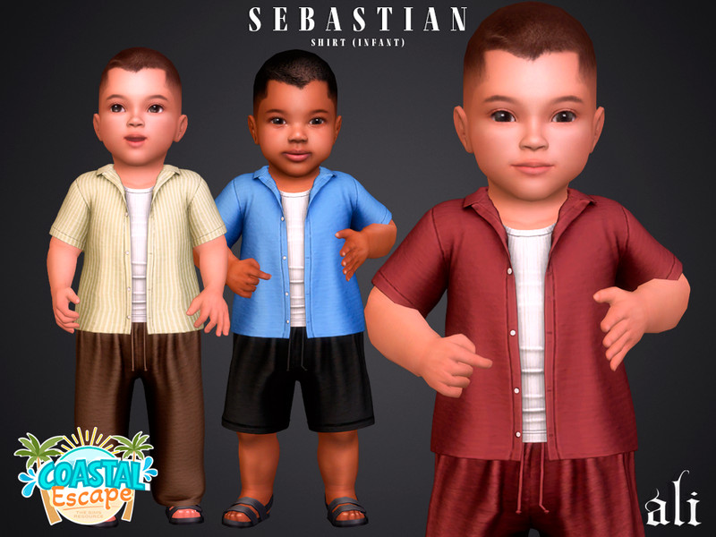 Sims 4 male-category clothing across ages CC SEBASTIAN shirt - infant by ali1