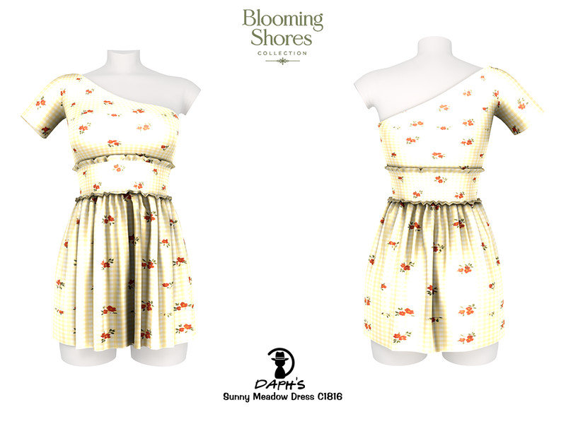 Sims 4 preppy plaid and campus fashion CC DAPHS - Bloom Pleated Skirt C1819 - TSR by Daph's