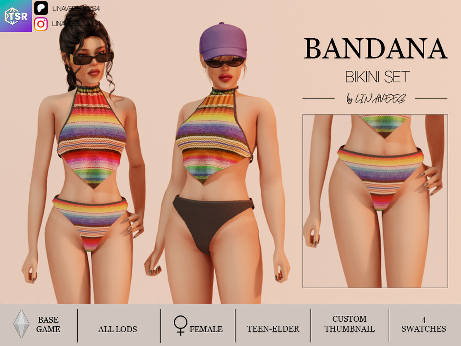 The Sims Resource | BANDANA BIKINI SET - BOTTOM