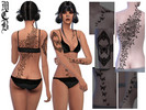 Sims 4 — Butterflies And Roses Back Tattoo by MaruChanBe2 — Butterfly themed tattoos for your cuties.