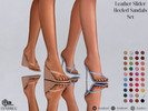 Sims 4 — Leather Slider Heeled Sandals Set by LVNDRCC — Light and sleek sandals and chunky toe post wedges in trendy