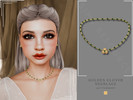 Sims 4 — Patreon - Golden Clover Necklace by Glitterberryfly — A gold necklace with clover and green gemstones No morphs