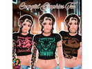 Sims 4 — Cowgirl Graphics Tee by SmickleBerrySims — Add a little western attitude to your Sim's wardrobe with the Cowgirl