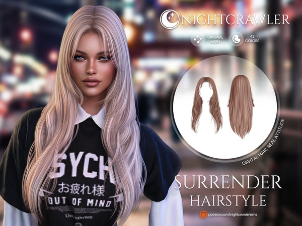 Sims 4 — Nightcrawler-Surrender Hair STYLE A by Nightcrawler_Sims — NEW HAIR MESH