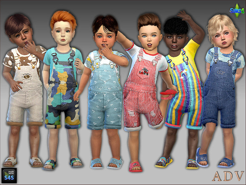 Sims 4 toddler boy clothing CC ADV-Mabra THREE s4pmOnesiesSet by MABRA2