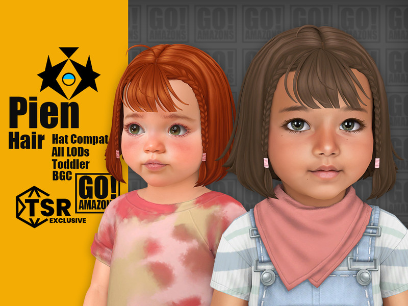 Sims 4 Black hairstyle CC GOAmazons_PienHair by GoAmazons
