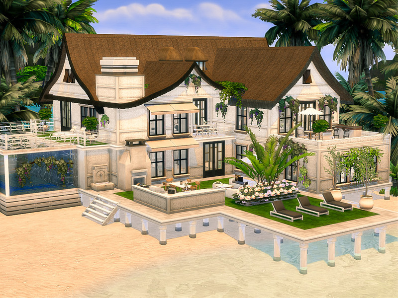 Sims 4 waterfront and pool CC CC On the ocean shore by Danuta720