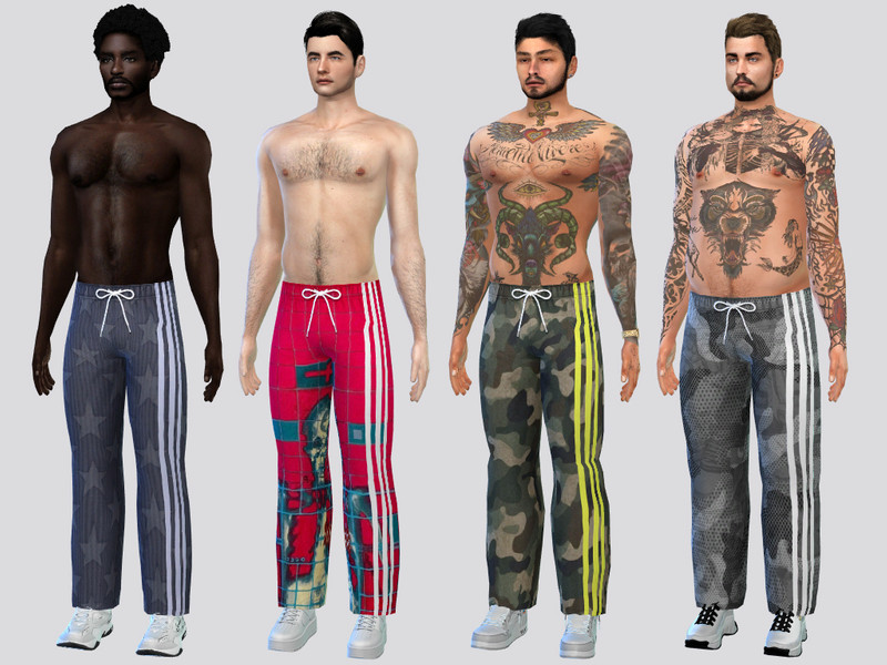 Sims 4 male pants CC Patterned Jogging Pants by McLayneSims