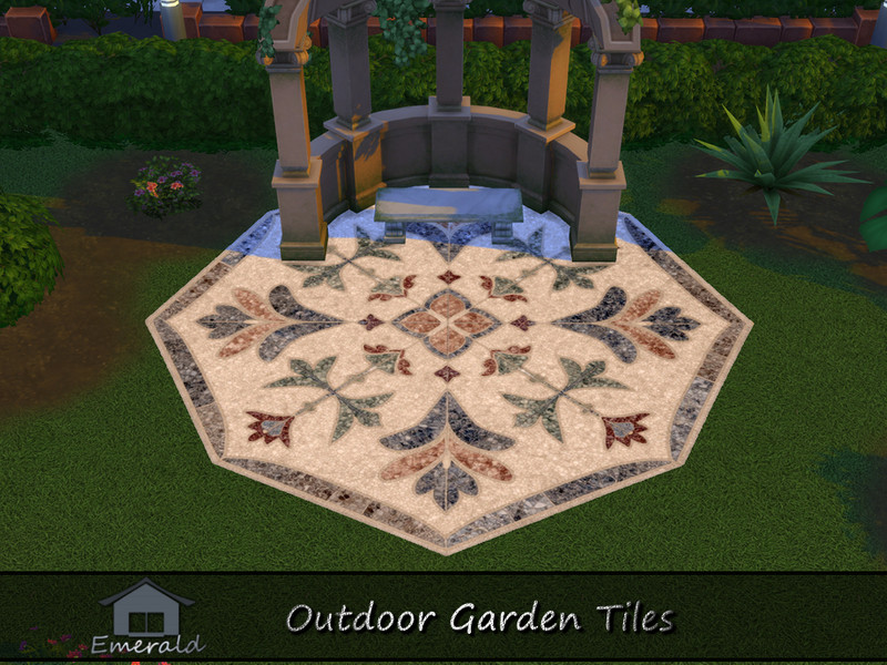 Sims 4 outdoor living and leisure CC Outdoor Garden Tiles 4 by Emerald