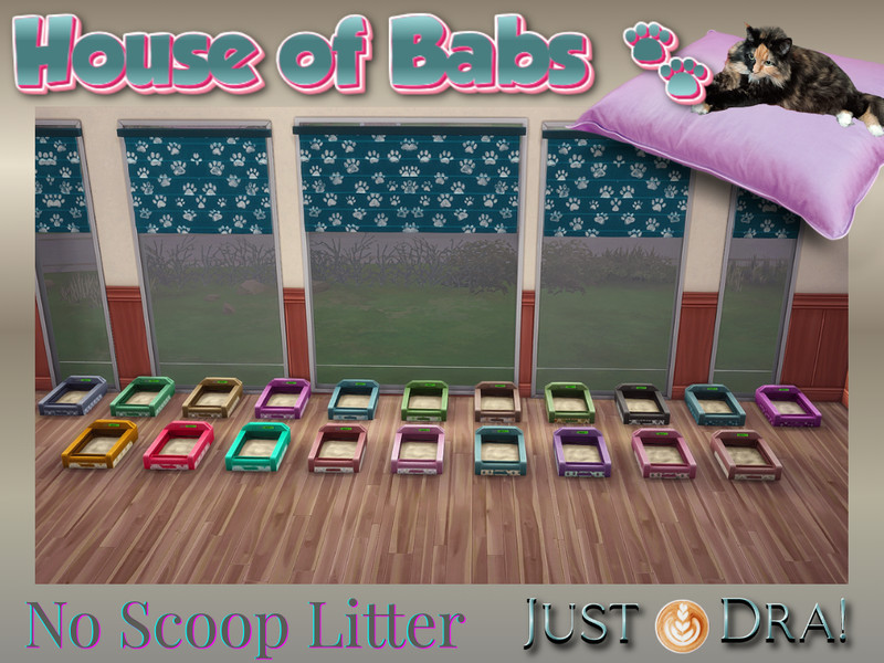 Sims 4 pet-zone furnishing CC House Of Babs Collection - Acoop Free Litter Box | JustDraven Pet Cat Dog by Draven298