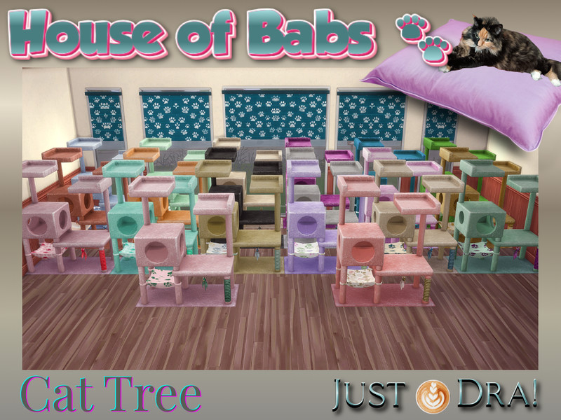 Sims 4 pet-zone furnishing CC House Of Babs Collection - Cat Tree | JustDraven Pet Cat Dog by Draven298