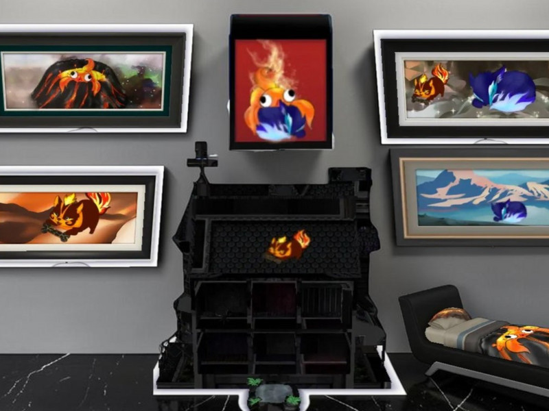 Sims 4 storage and organization custom content CC WV Void critter bookcase by WriterVengeance