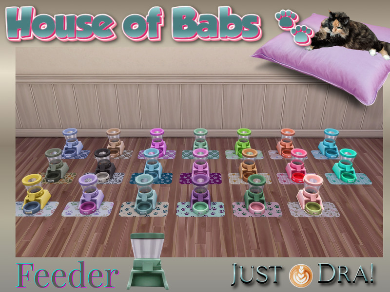 Sims 4 cat-themed CC CC House Of Babs Collection - Feeder | JustDraven Pet Cat Dog by Draven298