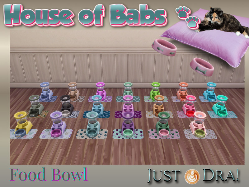Sims 4 cat-themed CC CC House Of Babs Collection - Food Bowl | JustDraven Pet Cat Dog by Draven298