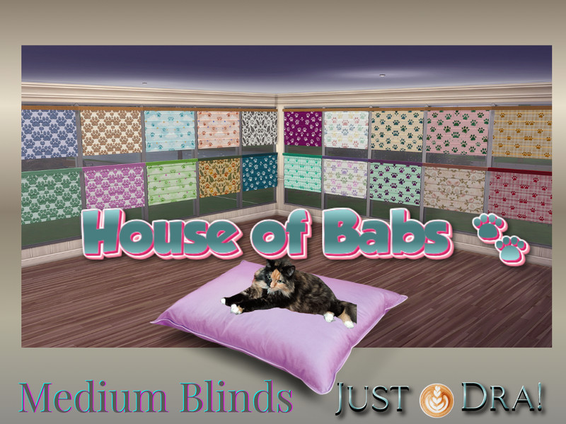 Sims 4 cat-themed CC CC House Of Babs Collection -Medium Blinds | JustDraven Pet Cat Dog by Draven298